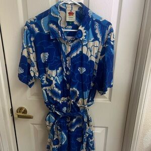 Farm Rio Blue Floral Romper